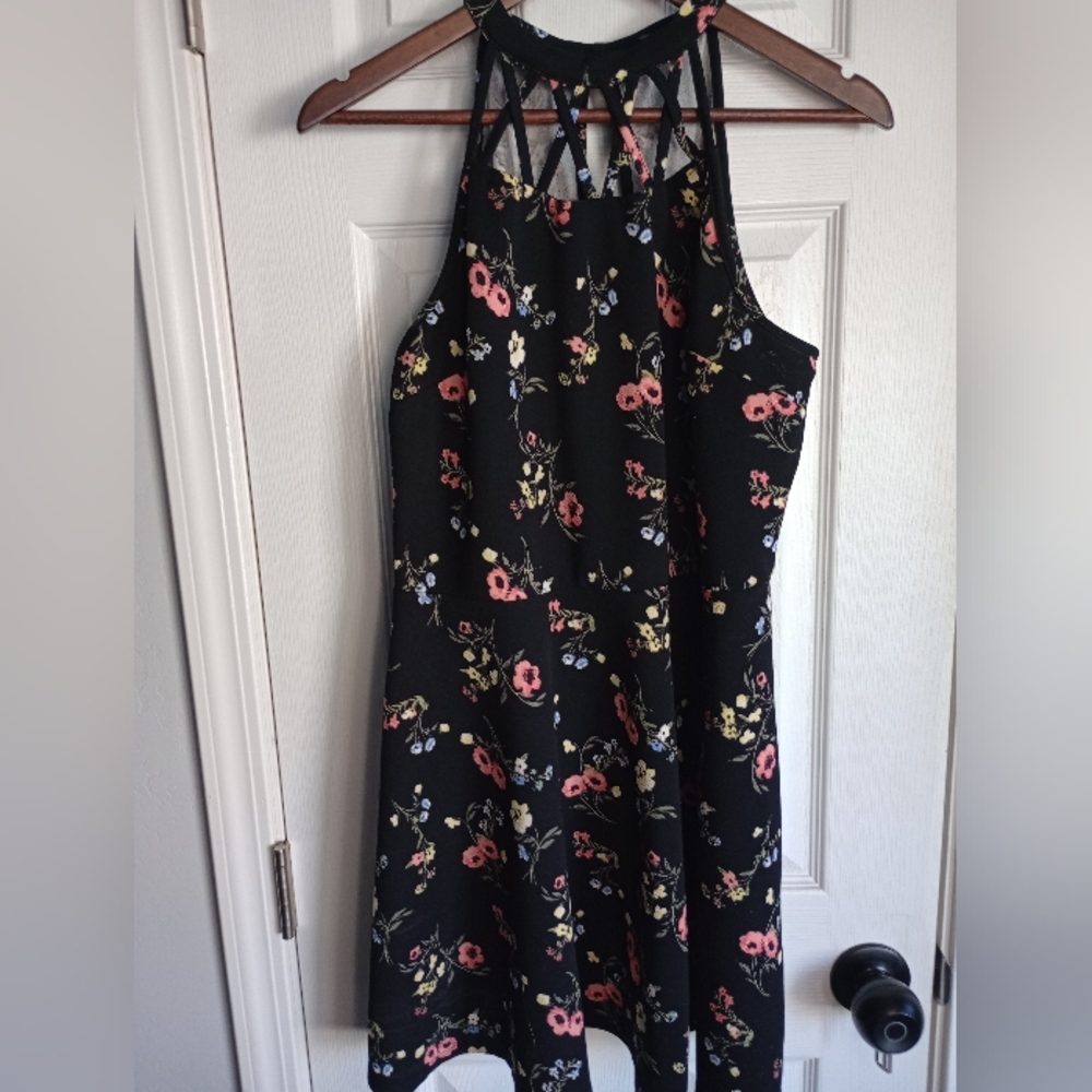 Floral Black Dress